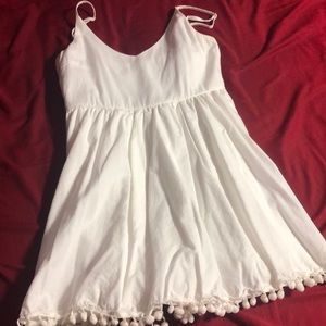 White sundress w/ pompoms